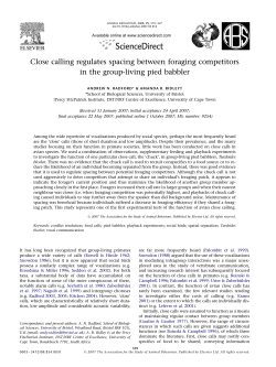 Close calling regulates spacing between foraging competitors in the