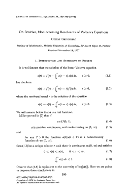 On Positive, Nonincreasing Resolvents of Volterra