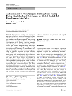 An Examination of Prepartying and Drinking Game Playing During