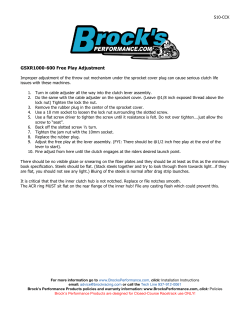 GSXR1000-600 Free Play Adjustment