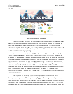 Shelby Stromerson Word Count: 514 Sustainability Problems Go Fix