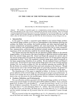 ON THE CORE OF THE NETWORK DESIGN GAME 1 Introduction 2