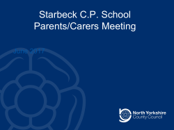 Consultation * Proposals for the Restructure of Finance