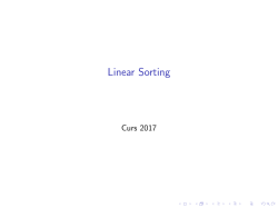Linear Sorting