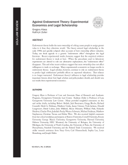 Against Endowment Theory: Experimental Economics and Legal