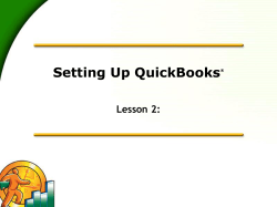 Lesson 2: Setting Up QuickBooks&reg;