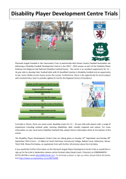 Disability Player Development Centre Trials