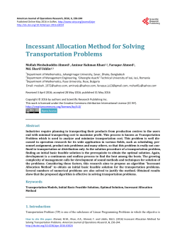 Incessant Allocation Method for Solving Transportation Problems