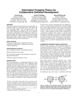Information Foraging Theory for Collaborative Software Development