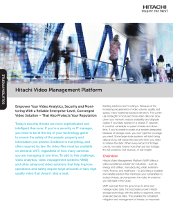 Hitachi Video Management Platform (VMP)