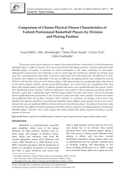 Comparison of Chosen Physical Fitness Characteristics of Turkish