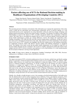 Factors affecting use of ICTs for Rational Decision