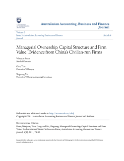 Managerial Ownership, Capital Structure and Firm Value: Evidence