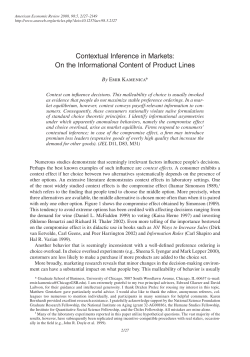 Contextual Inference in Markets - The University of Chicago Booth