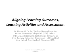 Aligning Learning Outcomes, Learning Activities and - SCT