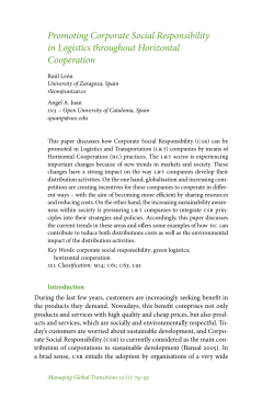 Promoting Corporate Social Responsibility in Logistics throughout