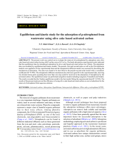 Equilibrium and kinetic study for the adsorption of p
