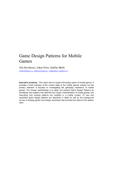 Game Design Patterns For Mobile Games