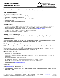 Food Plan Review Application Process - Tacoma