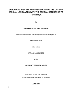 language, identity and preservation: the case of african languages