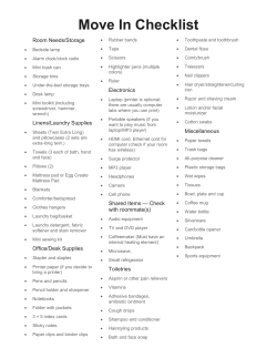 Move In Checklist