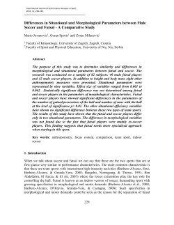 Differences in Situational and Morphological Parameters between