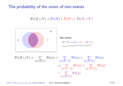 The probability of the union of two events