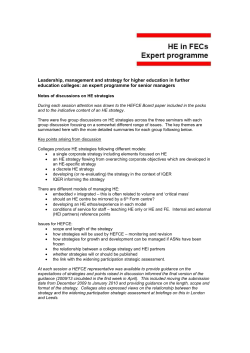 Notes of discussion on HE strategies &ndash; 17 February, Manchester