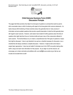 Child Outcome Summary Form (COSF)