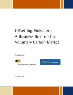 Offsetting Emissions: A Business Brief on the Voluntary Carbon Market