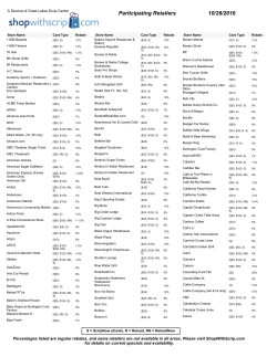 Retailer List - Shop With Scrip