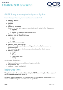 OCR GCSE (9-1) Computer Science Scratch Explanation Worksheet