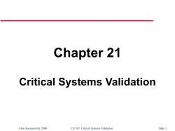 Critical Systems Validation