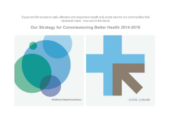 Our Strategy for Commissioning Better Health 2014-2019