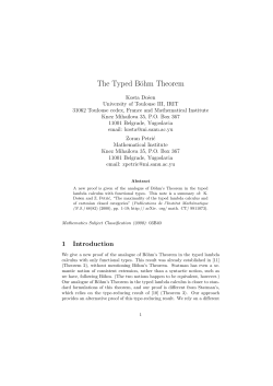 The Typed B&ouml;hm Theorem - Mathematical Institute SANU