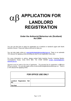 Private Landlord Registration form