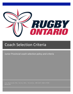 Coach Selection Criteria