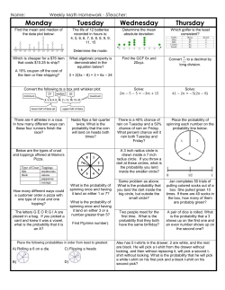 Weekly Homework Sheet