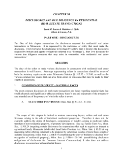 chapter 20 disclosures and due diligence in residential real estate