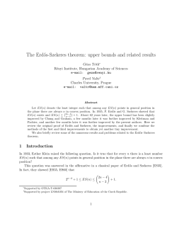 The Erd˝os-Szekeres theorem: upper bounds and related results