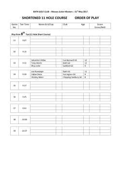 shortened 11 hole course order of play
