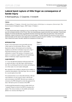 Lateral band rupture of little finger as consequence of karate injury