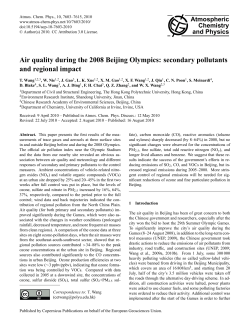 Air quality during the 2008 Beijing Olympics