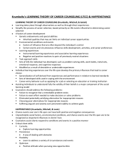 Krumboltz`s LEARNING THEORY OF CAREER COUNSELING