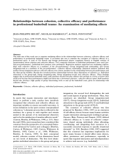 Relationships between cohesion, collective efficacy and