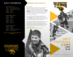 2017 football CAMP - UW-Oshkosh Football Camps