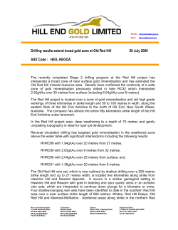 Drilling results extend broad gold zone at Old Red Hill