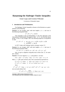 Sharpening the Hadwiger-Finsler Inequality
