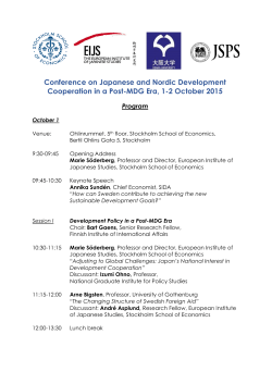 Conference on Japanese and Nordic Development Cooperation in a