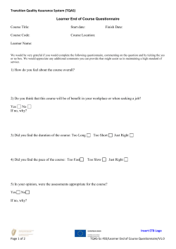 TQAS-5c-F03 Learner End of Course Questionnaire V1.0
